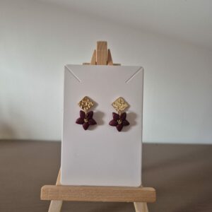 Boucles d'oreilles etoile mauve