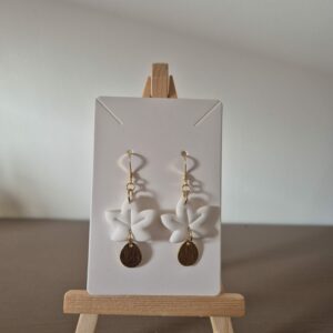 Boucles d'oreilles feuille dorée A